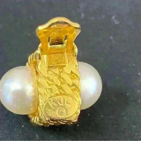 Kenneth Jay Lane KJL Vintage 70's Quality Costume Jewelry Earrings - Picture 2 of 3